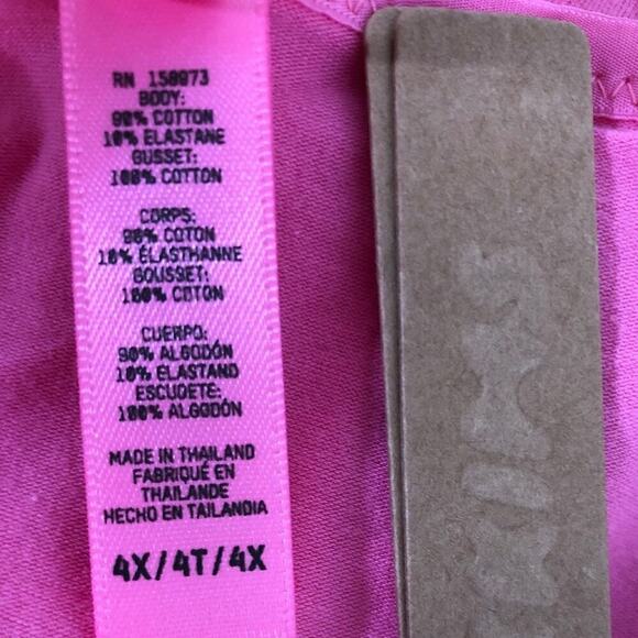 SKIMS Cotton Logo Bodysuit Limited Edition Sugar Pink NWT Size 4X - Picture 9 of 10